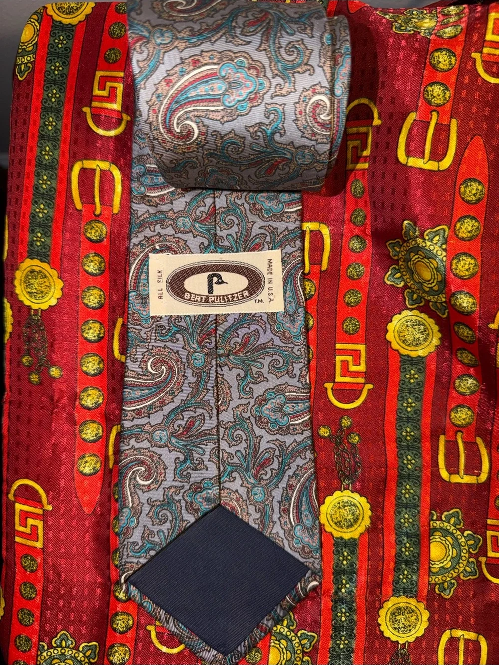 Vintage Bert Pulitzer Paisley All Silk Tie